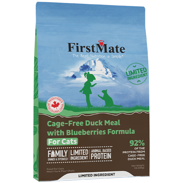 FirstMate Cat LID GF Cage Free Duck/Blueberries (1 lbs)