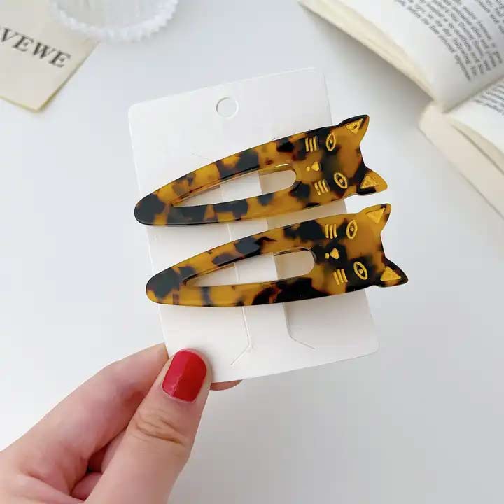 Set of 2 Cat Hair Clips - Tortoiseshell