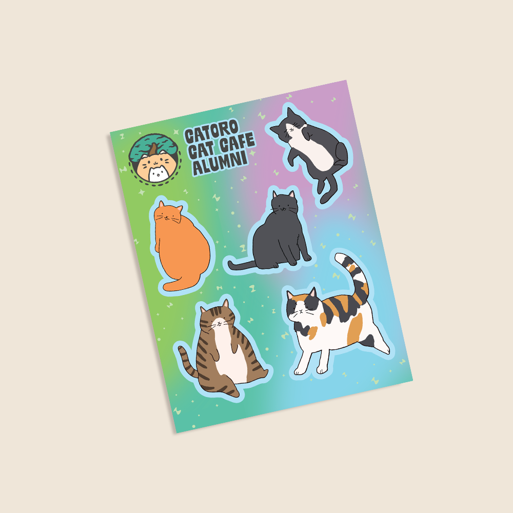 Catoro Cafe Alumni Sticker Sheet