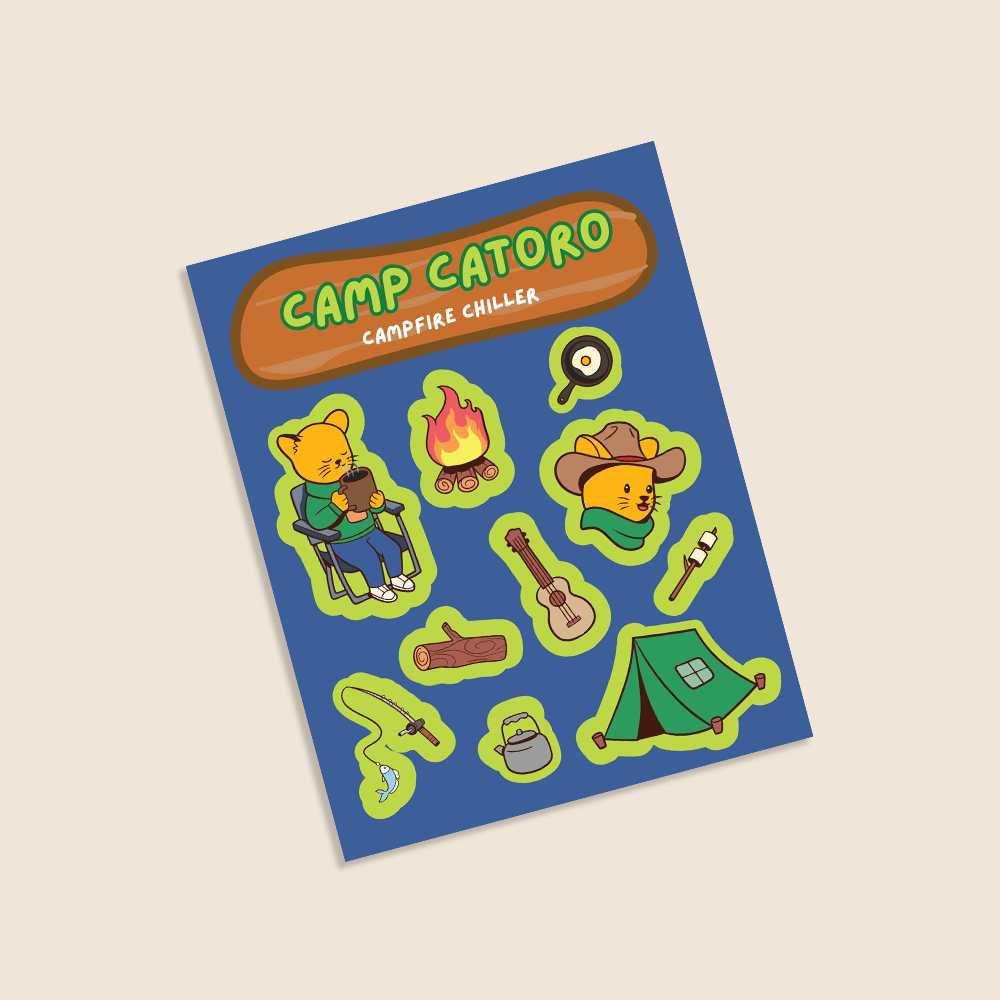 Camp Catoro Sticker Sheet - Campfire Chiller