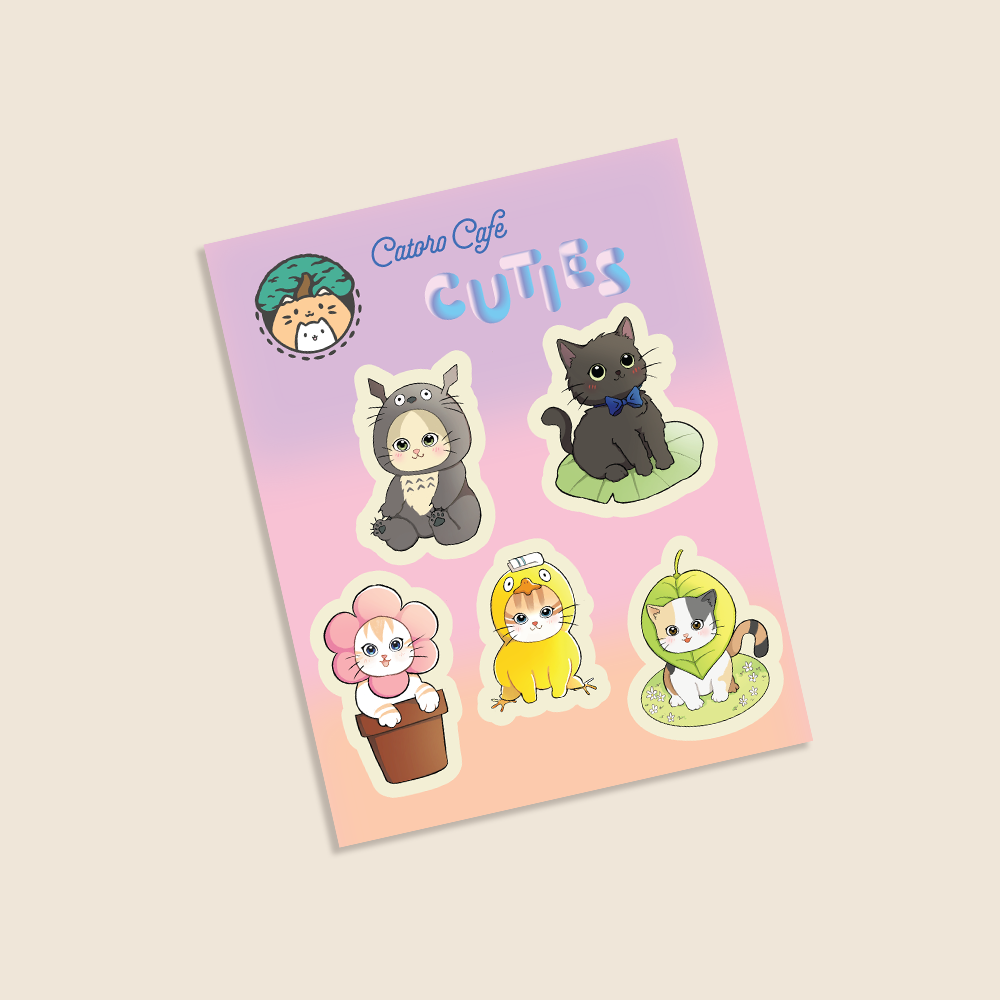 Catoro Cafe Cuties Sticker Sheet