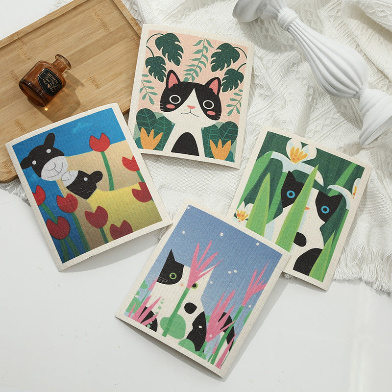 Jungle Cat Swedish Dish Cloth