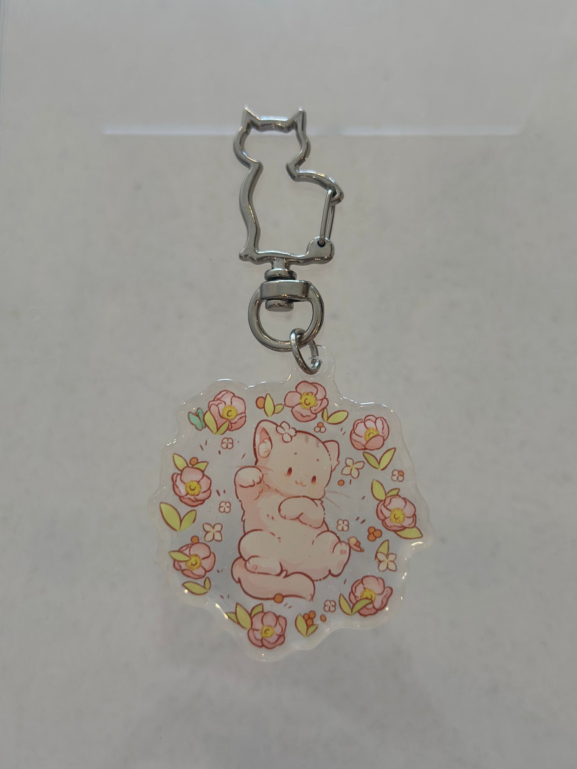 Catoro Meadow Cat Glitter Acrylic Keychain