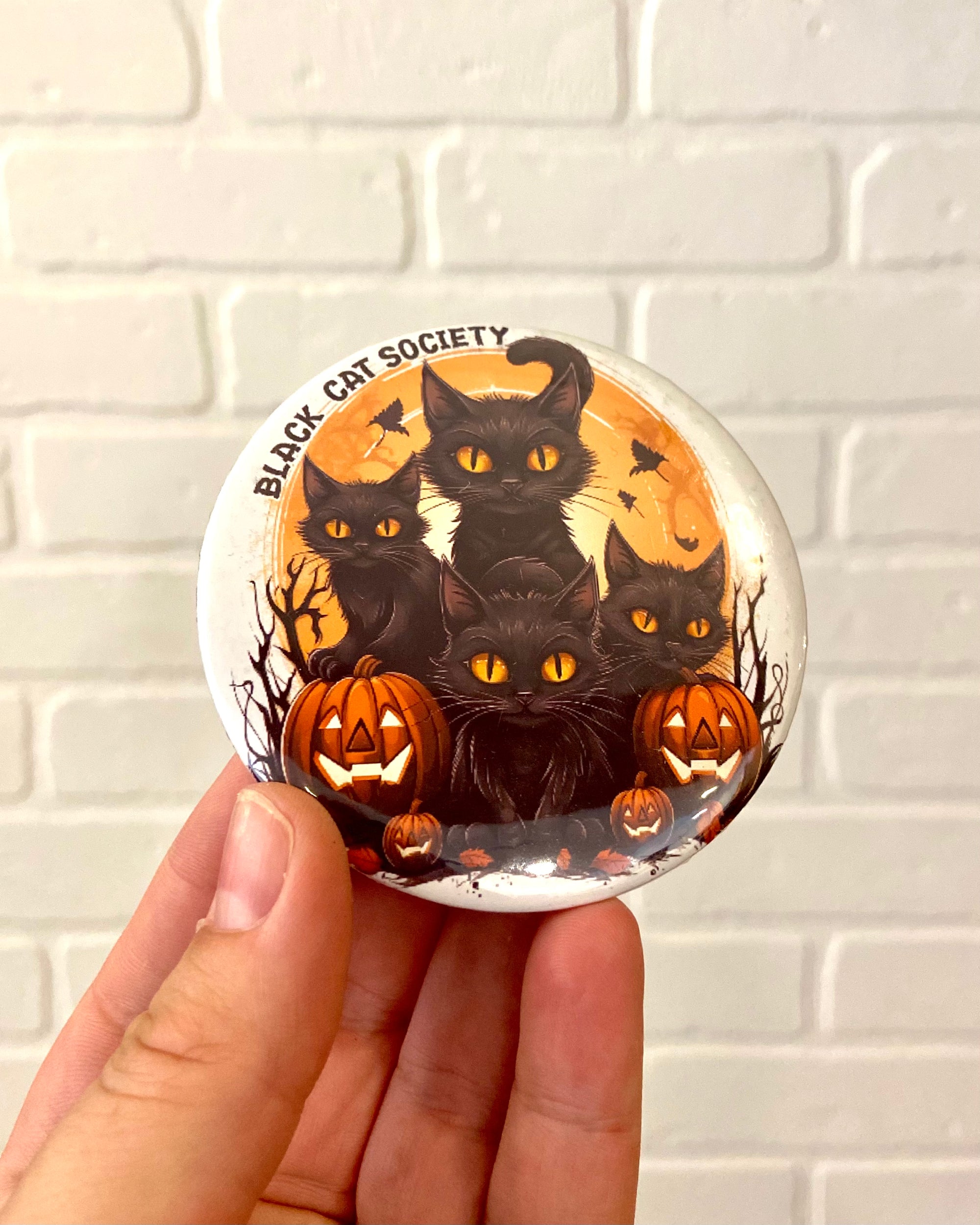 Black Cat Society Pocket Mirror