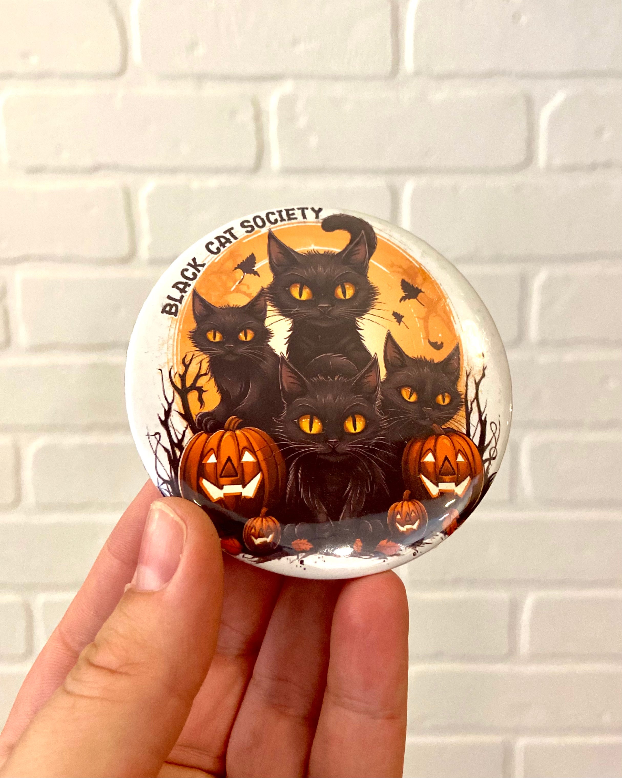 Black Cat Society Pocket Mirror