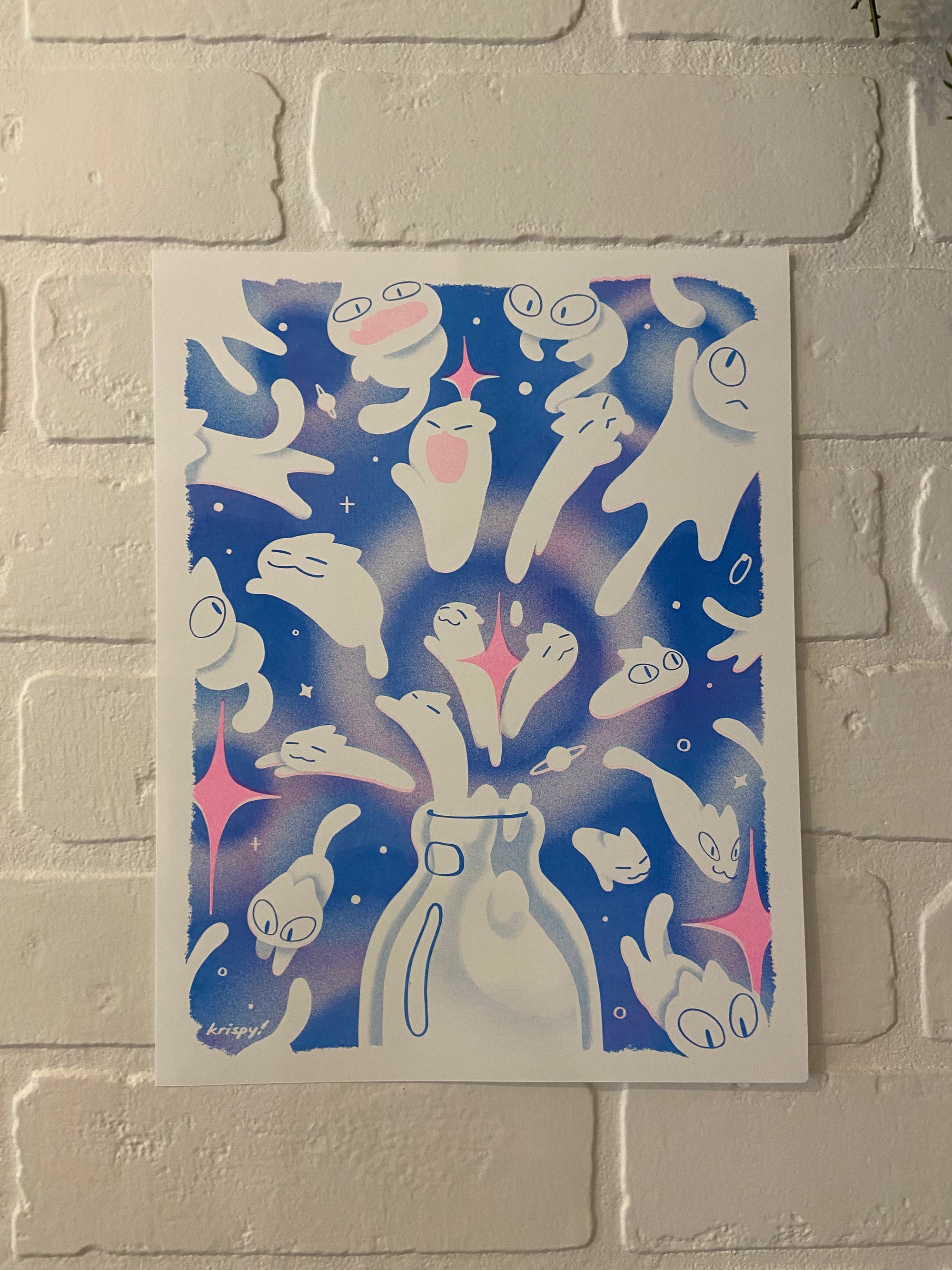 Milky Way Risograph Art Print 8.5" x 11"