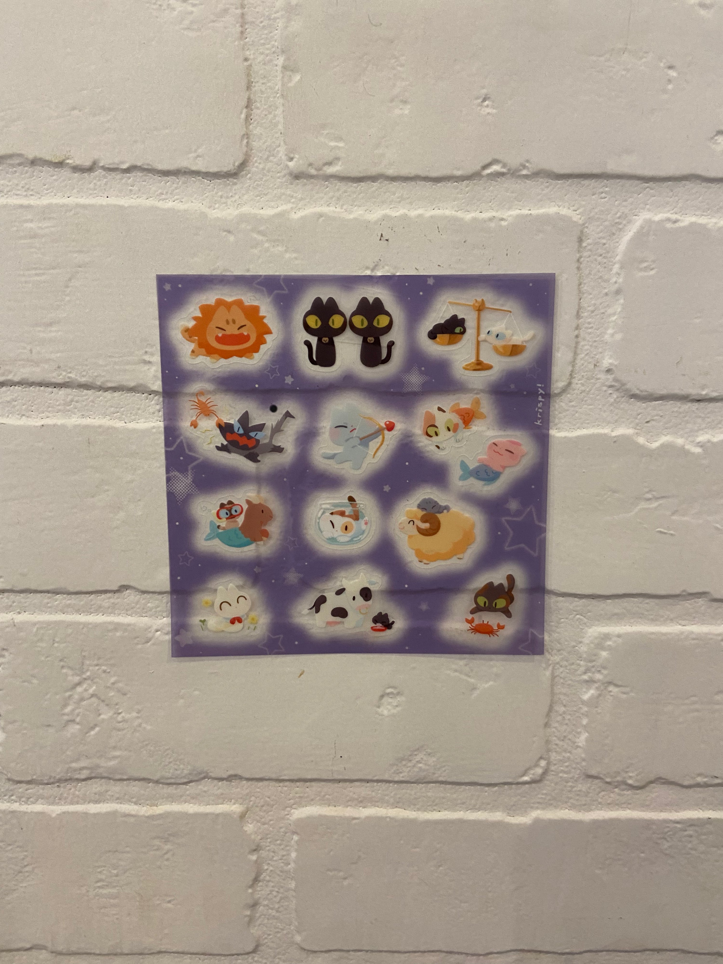 Cat Zodiac Transparent Sticker Sheet