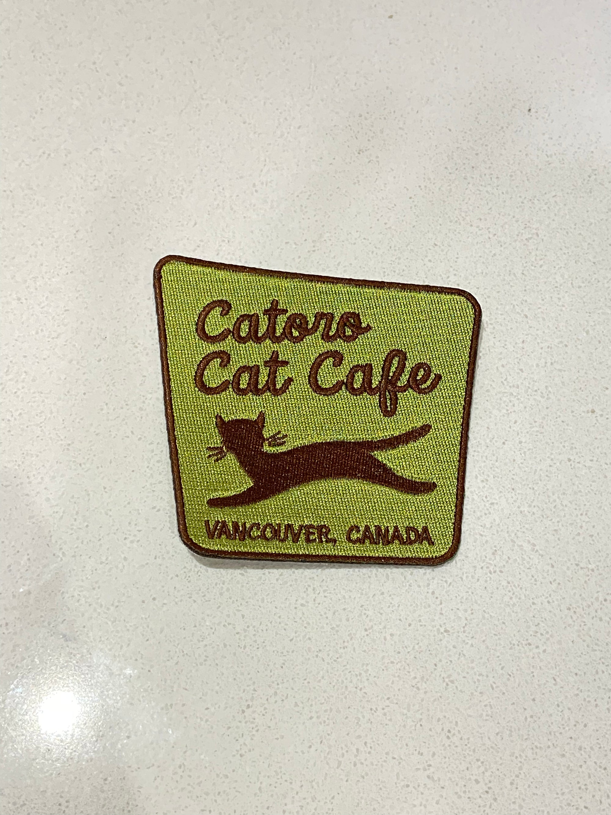 Catoro Cafe Badge Iron On Patch