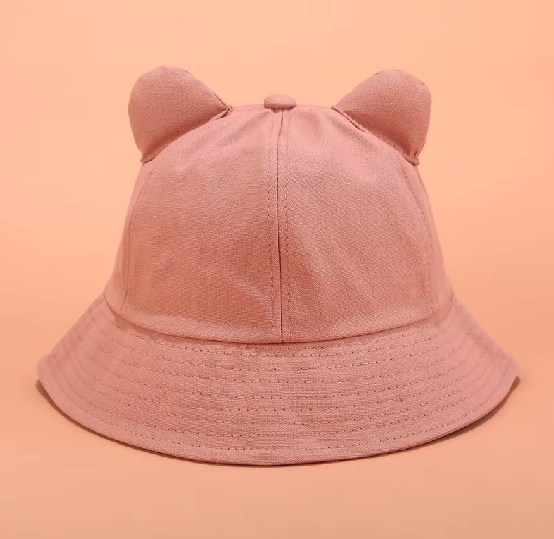 Bucket Hat with Cat Ears - Pink
