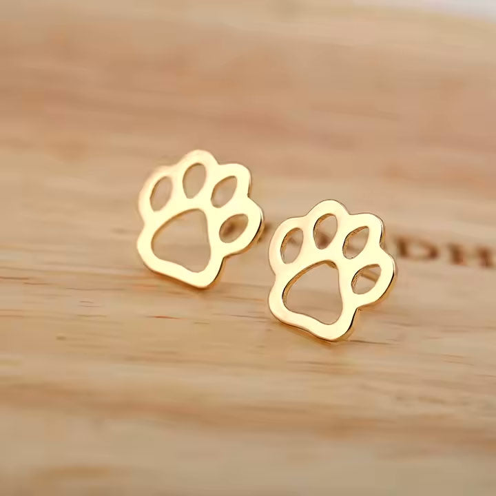 Cat Paw Earrings - Gold