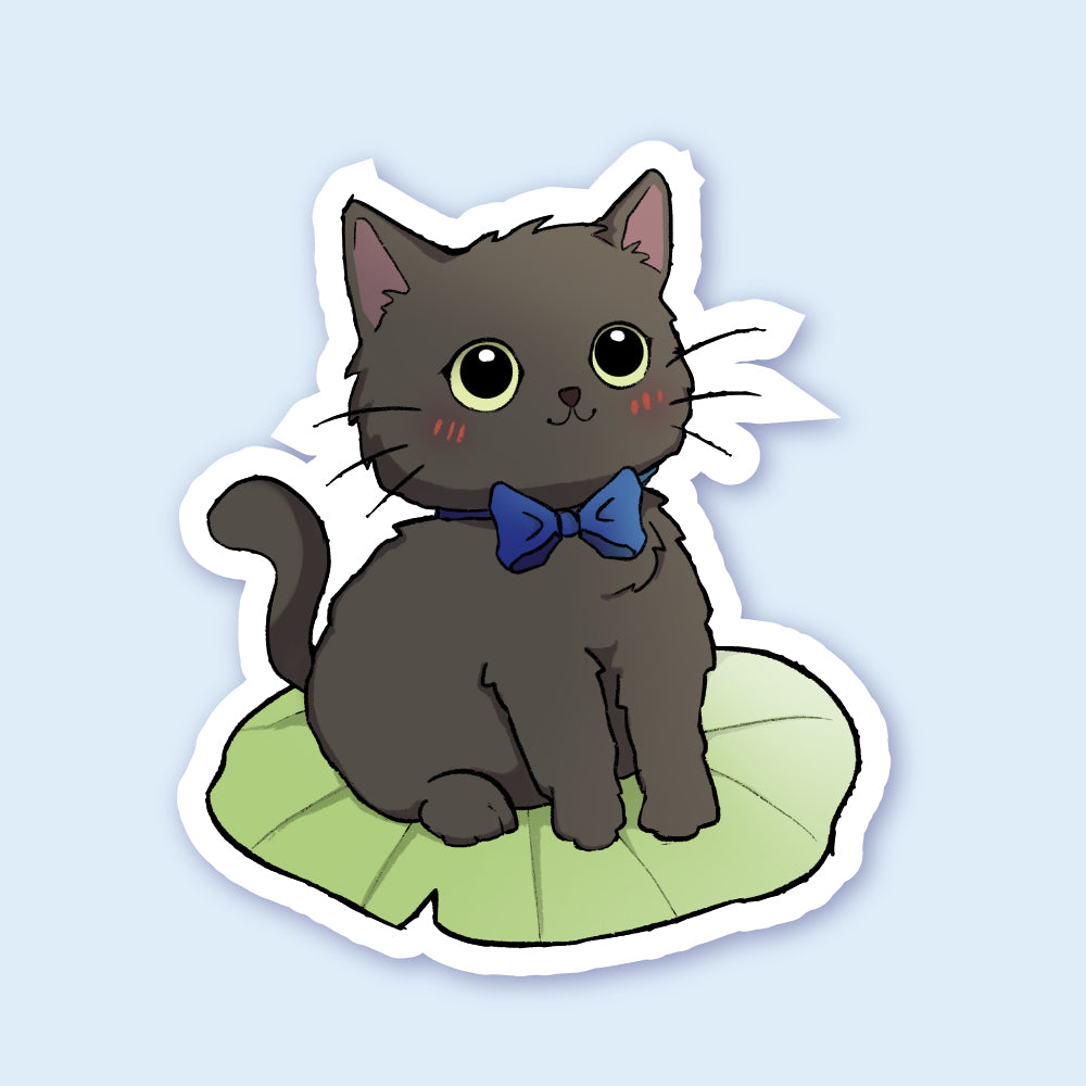 Cat on Leaf Sticker