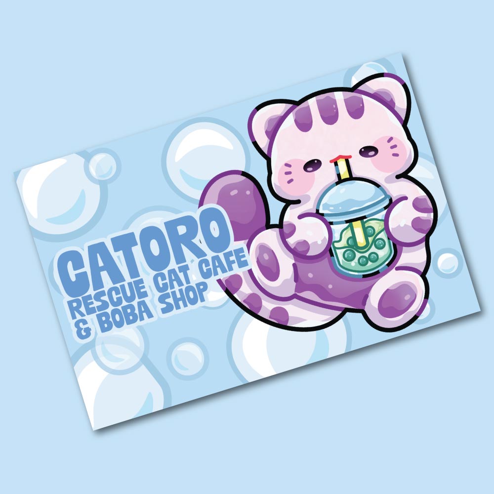 Boba Cat Postcard